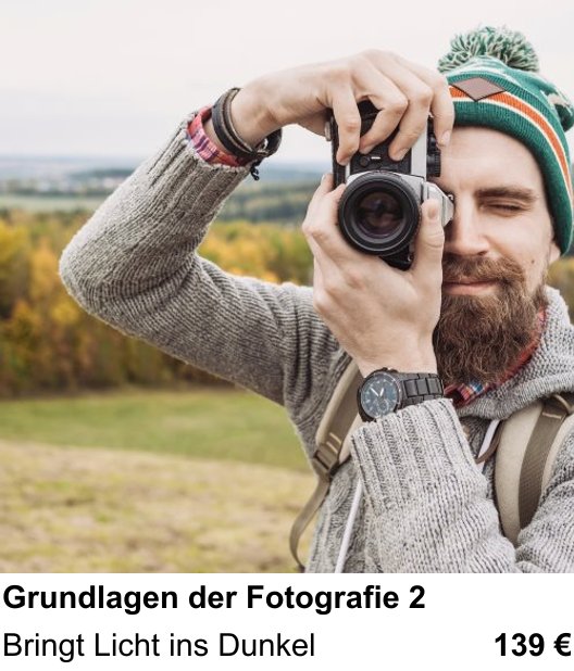 Fotoworkshop in Ingolstadt über Manuelle Fotografie für Fortgeschrittene: Bringt Licht ins Dunkel