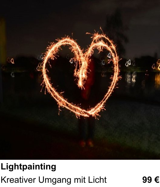 Fotoworkshop in Ingolstadt über Lightpainting: Kreativer Umgang mit Licht