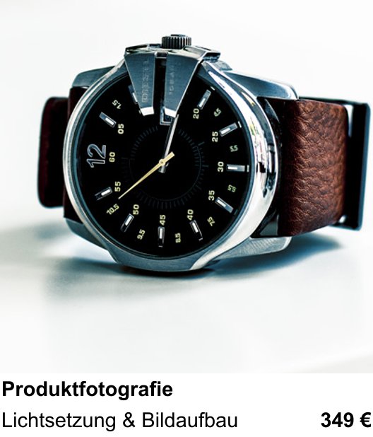 Fotoworkshop in Ingolstadt über Produktfotografie: Lichtsetzung & Bildaufbau