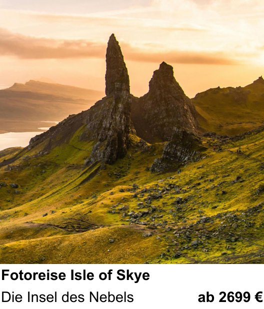 Fortgeschrittener Foto-Workshop zu Fotoreise Isle of Skye: Die Insel des Nebels
