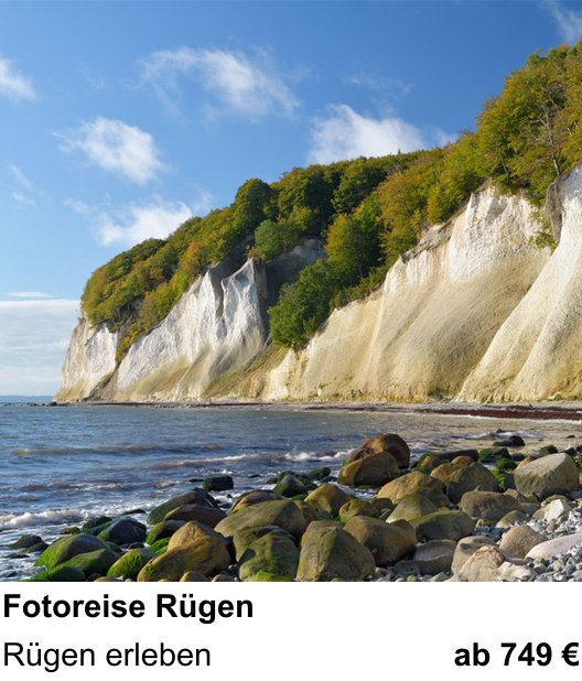 Fortgeschrittener Foto-Workshop zu Fotoreise Rügen: Rügen erleben